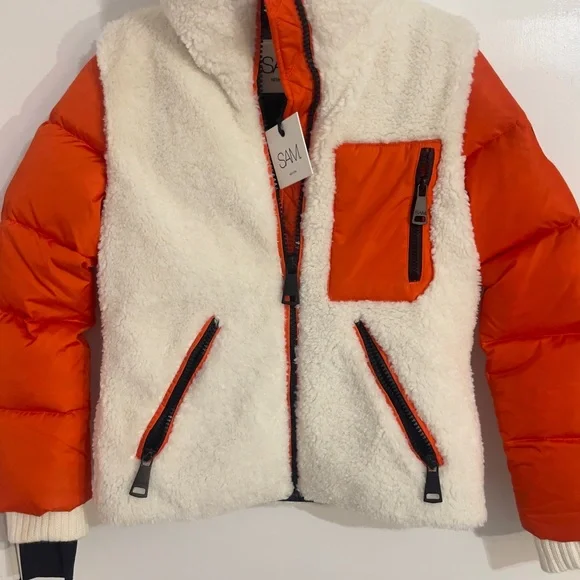 NWT, SAM Jacket, Orange and White Women's Jacket - Picture 2 of 8
